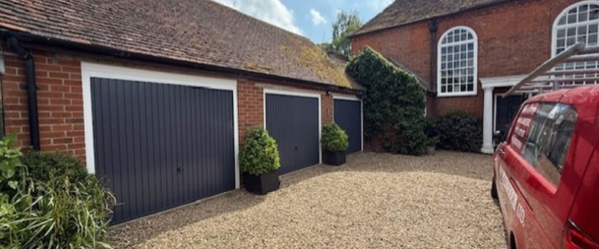 Three up and overs in Slate Grey with white frames in Keysoe v2